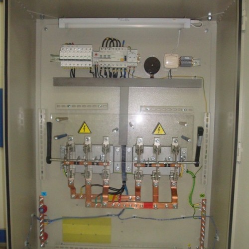 Cabinets of relay protection of substation 330 kV 